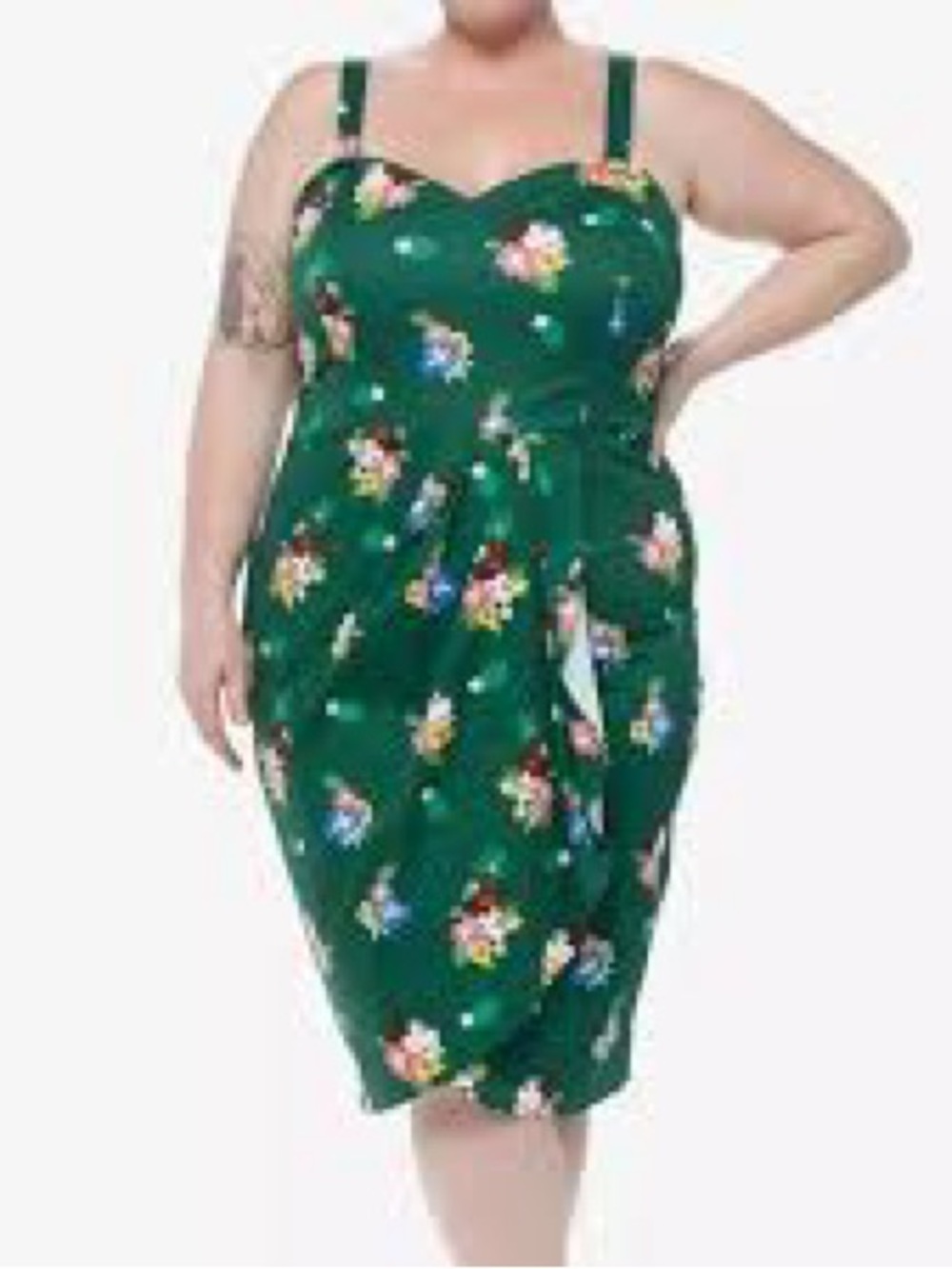Green Floral Wrap Dress Disney Mickey